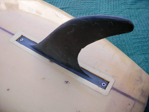 Late 60s Wilken Midlength Transition Era Vee Bottom Keyword Stuffer Surfboard with WAVEset Fin and Finbox...